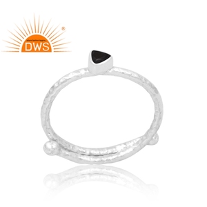 Anillo de Plata de Ley 925 con Piedra Preciosa Natural de Espina Negra, Joyería Personalizada para Mujer, Regalo para Ella, Joyería a Medida - Product Image 1