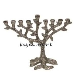 Soporte de vela de metal de diseño moderno pulido nueva llegada 2023 soporte de vela plateado de metal para mesa y decoración de uso de iluminación - Product Image 4