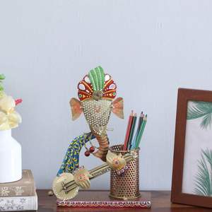 ที่ใส่ปากกาโลหะพระพิฆเนศหลากสีสำหรับตกแต่งบ้าน - Product Image 1