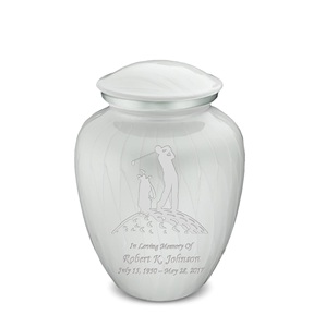 Pearl White Embrace Urnes funéraires de golf personnalisées pour adultes pour cendres humaines Grande urne funéraire pour hommes et femmes Urnes de taille personnalisée - Product Image 5