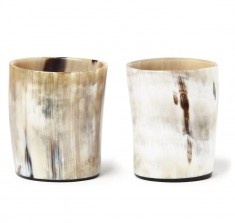 REALITY HANDMADE ENTERPRISES Ensemble de 4 tasses à boisson en corne faites à la main, étanches, design animal moderne et écologique, finition naturelle - Product Image 2