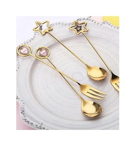 Ensemble de couverts en acier inoxydable avec poignée en aluminium doré Ensemble de couverts de cuisine couleur argent et or - Product Image 4