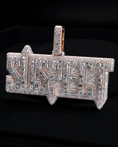 Personnalisé Glacé VVS Moissanite Diamant Blanc et Rose Plaqué Or Argent Glacé Style Hip Hop Bijoux Nom Pendentif - Product Image 2