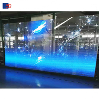 Écran LED en maille transparente pour publicité vidéo, personnalisable en couleur et en taille, pour intérieur, 500-800 CD
