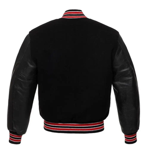 Varsity Jacket for Men High Quality OEM Custom Leather Sleeve Chenille Embroidery Bomber Flight Chicago jackets - Product Image 6