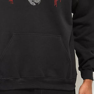 Sudadera con capucha y logotipo personalizable con diamantes de imitación de gran tamaño para hombre - Product Image 3