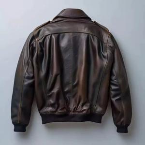 Veste bomber pour homme de haute qualité, logo personnalisé OEM, design tendance, printemps, dernière tendance, cuir véritable écologique, imperméable, respirant - Product Image 2