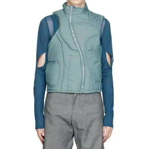 Novedad de 2025, chaleco de plumón transpirable para hombre, chaleco acolchado con logotipo personalizado de gran tamaño, abrigo de burbujas, moda callejera ligera - Product Image 6