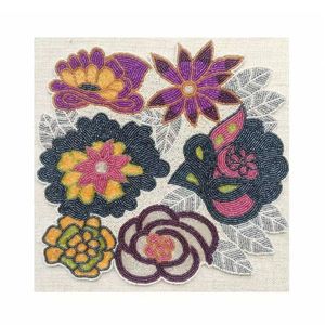 High Quality Flower Pattern Design Glass Beaded Place Mat Handmade Glass Beaded Charger Plate Dinning <b>Table</b> Decor <b>Table</b> Mat - Product Image 6