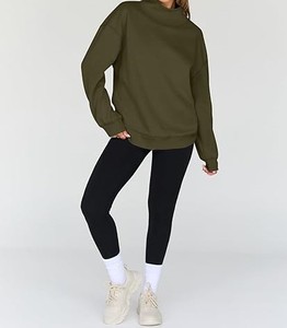เสื้อสเวตเชิ้ตผู้หญิงคอตั้งทรงหลวมแบบสวมหัว - Product Image 4
