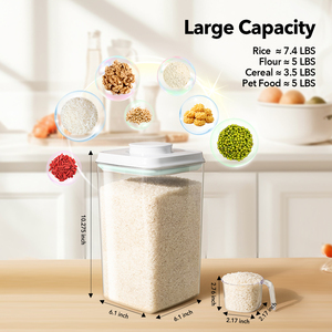 Conteneur de stockage alimentaire hermétique Ankou avec couvercle et cuillère de 130 ml, 4 L/4,2 qt, boîte de rangement pour cuisine, organiseur de garde-manger, <span class=keywords><strong>bocaux</strong></span> de rangement - Product Image 6