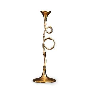 Portavelas de metal dorado con diseño geométrico perfecto para sala de estar contemporánea o eventos temáticos de lujo - Product Image 5