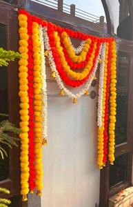 Marigold Bandarwal/Toran, Door Hanging, Home Decor, Ganpati <b>Decoration</b>, Marigold <b>Decoration</b>, Entryway Decor, Stage Backdrop - Product Image 2