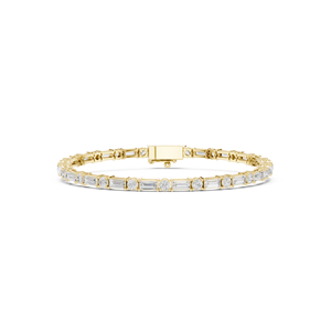 Bracelet en or jaune avec diamant de laboratoire cultivé 10k, taille brillant, qualité excellente, bijoux plaqués or de luxe unisexe, vente en gros - Product Image 1