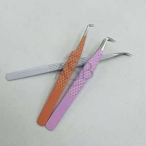 Pince à épiler pour extensions de cils, 90 degrés, à embout et courbée, isolation, impression de logo personnalisée, service OEM, instruments de beauté - Product Image 3