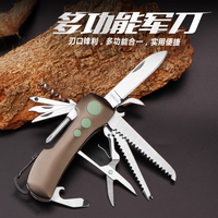 Couteau de survie multifonction 14-en-1 en acier inoxydable de haute qualité, personnalisé par le fabricant, pour le camping, les activités de plein air et les voyages