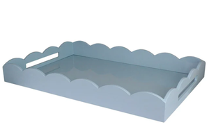 Bandeja Decorativa con Borde Festoneado y Asas, Moderna, Lacada, para Mesa de Centro o Otomana, Hecha en Vietnam - Product Image 3