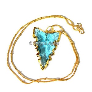 Collar de punta de flecha de cristal azul fengshui de cristales curativos semipreciosos - Product Image 6