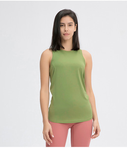 เสื้อกล้ามออกกำลังกายฟิตเนสยิมน้ำหนักเบาสำหรับผู้หญิงใส่ในฤดูร้อนเสื้อกล้ามผ้าฝ้ายเนื้อนุ่มระบายอากาศได้ดีมีโลโก้ด้านหน้า - Product Image 1