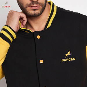 Chaqueta Universitaria para Hombre de Talla Grande al por Mayor, Logotipo Frontal, Algodón/Lana Ecológica, Personalizable, Cuello Alto para Invierno - Product Image 6