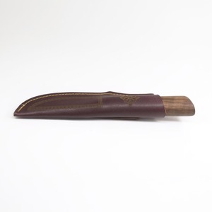 Cuchillo de caza de acero D2 hecho a mano con mango de madera, protector de acero personalizable, cuchillo Bushcraft de supervivencia al aire libre OEM, Funda de cuero - Product Image 3