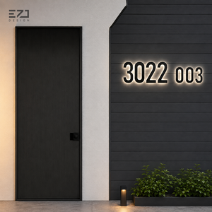 Números <span class=keywords><strong>de</strong></span> Casa Modernos con Retroiluminación LED EZD, Acero Inoxidable 304, Impermeables, Letrero <span class=keywords><strong>de</strong></span> Dirección Personalizado <span class=keywords><strong>para</strong></span> Decoración <span class=keywords><strong>de</strong></span> Puerta <span class=keywords><strong>de</strong></span> Casa o Villa - Product Image 1