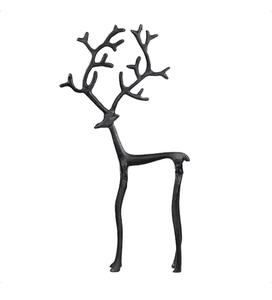 Pièce maîtresse de décoration de table de renne en métal unique pour un dîner de fête avec un charme d'hiver saisonnier élégant - Product Image 4