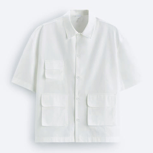 Chemise Formelle Homme Personnalisée en Gros, 100% Coton/Polyester, Trois Poches, Manches Courtes, Boutonnée, Coupe Droite, Infroissable - Product Image 1