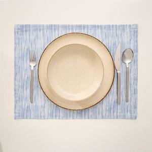 7 Piece 100% Cotton <b>Blue</b> <b>Placemat</b> with Striped Pattern Decorative Table Mat 35x45cm Durable Elegant Dining Table Accessories - Product Image 3