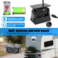 Kit de caméra sans fil portable Écran tactile 7 pouces Base magnétique solaire Caméra pour camion lourd Excavatrice Remorque AHD 1080p
