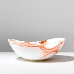 Glossy Resin <b>Bowl</b> with Artistic Swirl Design Modern Tableware for <b>Christmas</b> and Contemporary Home Decor - Product Image 1