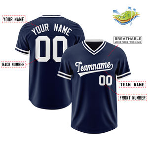 100% Polyester vente en gros de haute qualité hommes maillot de Baseball broderie personnalisée Logo nom respirant séchage rapide col en v équipe personnalisée - Product Image 3