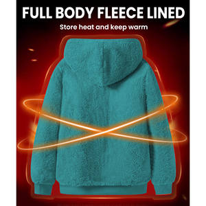 Sweat à capuche zippé à manches longues pour homme, style streetwear décontracté, grammage lourd, automne, imprimé brodé et gaufré, uni teint, avec logo personnalisé - Product Image 2