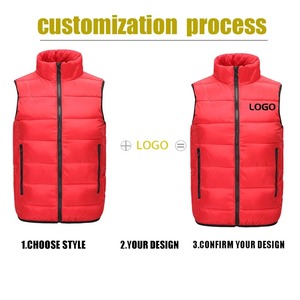 Gilet de haute qualité pour homme, veste d'hiver à col montant, grande taille, logo personnalisable imprimé, gilet chaud sans manches pour bricolage - Product Image 2