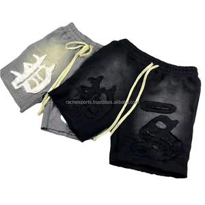 Low Moq Custom Vintage Streetwear Pantalones cortos grises lavados Algodón en blanco French Terry Mens Acid Wash Shorts - Product Image 1