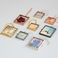 Mini cadre photo fait main cadre en verre Kiko personnalisé cadre de peinture doré suspendu avec métal et laiton