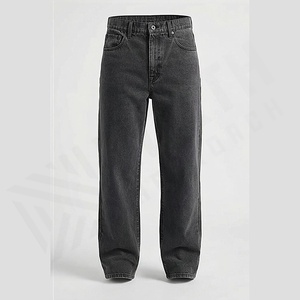 Jeans à jambe droite taille haute 100% coton Pantalons décontractés d'été Techniques lavées Lisses Confortables Coupe ajustée Couleur personnalisée - Product Image 1