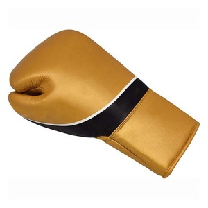 Gants de boxe en cuir doré à marque privée, gants de compétition de boxe professionnels OEM, fabricant de gants de compétition de boxe en gros - Product Image 2