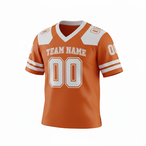 Maillot d'entraînement de football américain personnalisé pour adultes, manches courtes, respirant, option grande taille, devant 100% polyester, col en V - Product Image 1