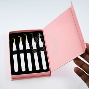 Handmade 90 Degree Boot Volume Lash Tweezers Curved Classic Pointed Tip Russian Volume Eyelash Extension <b>Precision</b> <b>Tool</b> - Product Image 1