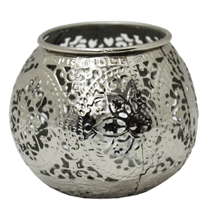 Bougeoir rond votif en nickel antique pour décoration de table, fait à la main, personnalisé en vrac - Product Image 1