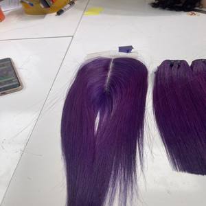 Couleur violette cheveux humains HD dentelle Ombre perruques os droit Style dentelle frontale perruque pour noir vente chaude 100 Vietnam cheveux humains Wo - Product Image 2