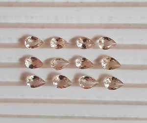 Mehrajudin Gems Morganite naturelle pêche taille poire 4x6mm Pierre précieuse en vrac pour la fabrication de bijoux, traitée par un tiers par cirage/huileage - Product Image 2