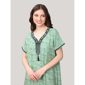 Evolove Vestido de noche largo de rayón con estampado de dibujos animados para mujer, cintura elástica, talla única - Product Image 1