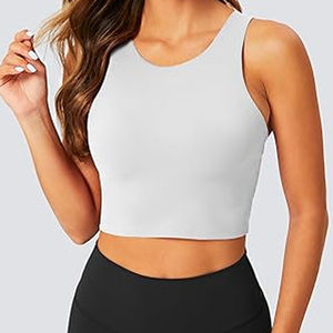 2025 Recycle Factory Design Wholesale Performance Women's Sports <b>Bra</b> Tank Racer Back Quick Dry Crop Tank <b>Top</b> <b>With</b> <b>Built</b> <b>in</b> <b>Bra</b> - Product Image 6