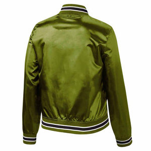 Bonne qualité boutonné surdimensionné femmes Satin Bomber veste coupe-vent mode porter Street Style Satin soie vestes femmes - Product Image 3