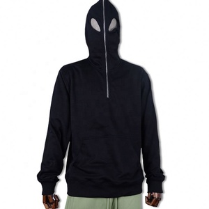 Men's Pullover Oversized Zipper Unisex Heavy Weight 100% Cotton Custom Balaclava Face Cover <b>Hoodie</b> Men's Half Zip <b>Hoodie</b> - Product Image 1