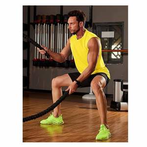 Venta al por mayor ligero 100% algodón camisetas sin mangas para Hombres estilo vintage cuello redondo caída Sisa corte transpirable de punto superior - Product Image 3