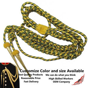 Aiguillettes y pines de ancla de la Marina de los EE. UU. AIDC para el Presidente, de Mylar azul dorado y alambre metálico, y aiguillette dorada - Product Image 3