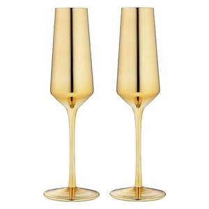 Copa de Vino de Acero Inoxidable Dorado con Tallo Rojo, Diseño Moderno, Copa de Champán para Uso en Hoteles, Taza de Vidrio - Product Image 4